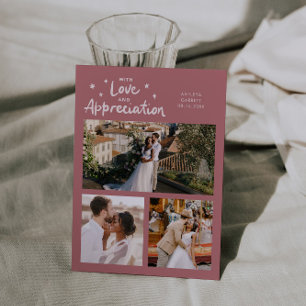 Liebes Dankeschön Hochzeit Multi Foto Rosa Dankeskarte