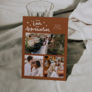 Liebes Dankeschön Hochzeit Multi Foto Terrakotta Dankeskarte