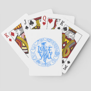 Liebes-Fantasie Valentinstag-Geschenk Blaue Linien Spielkarten