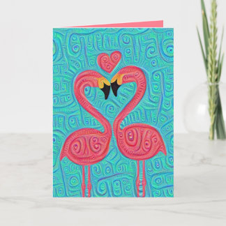 Liebes-Feiertagskarte mit Flamingopaar Feiertagskarte