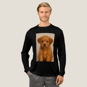 Liebes Gesicht eines flauschigen Welpen   T-Shirt  Tri-Blend Shirt