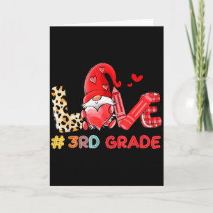 Liebes-Gnom 3. Klasse Lehrer Leopard, Valentinstag Karte