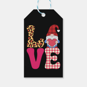 Liebes-Gnom Valentinstag Roter Buffalo Kariert Leo Geschenkanhänger