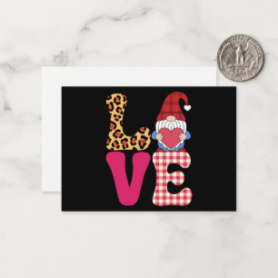 Liebes-Gnom Valentinstag Roter Buffalo Kariert Leo Mitteilungskarte