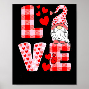 Liebes-Gnom Valentinstag Roter Buffalo Kariert Leo Poster