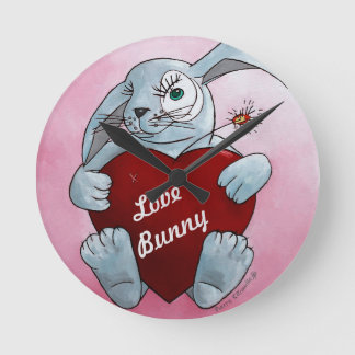 Liebes-Hasen-Wanduhr Runde Wanduhr