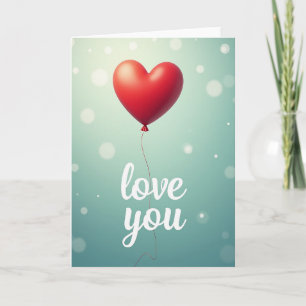 Liebes Herz-Ballon-Bokeh-Karte Karte