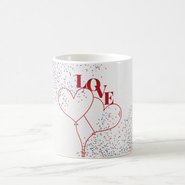 Liebes-Herz-Ballonbündel Kaffeetasse (Mittel)
