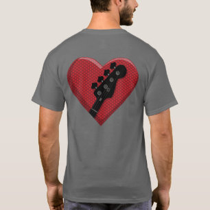 Liebes-Herz-Bassgitarre mit Amp-Grill-Musik  T-Shirt