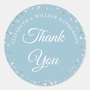 Liebes Herz Konfetti Schriftzug Danke Runder Aufkleber