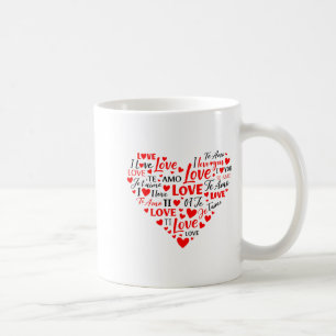 Liebes Herz Multilingual Ich liebe dich Romantisch Kaffeetasse