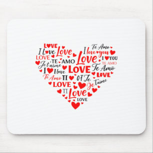 Liebes Herz Multilingual Ich liebe dich Romantisch Mousepad