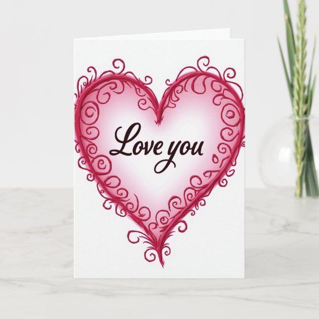 Liebes Herz Romantische Karte (Vorderseite)