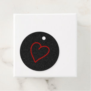Liebes Herz Rot Glitter Valentinstag Favor Tags Geschenkanhänger