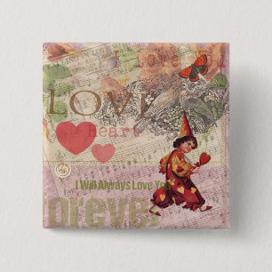 Liebes Herz Schatz Valentinscherub Button