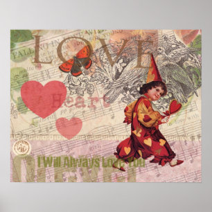 Liebes Herz Schatz Valentinsgruß Cherub Poster