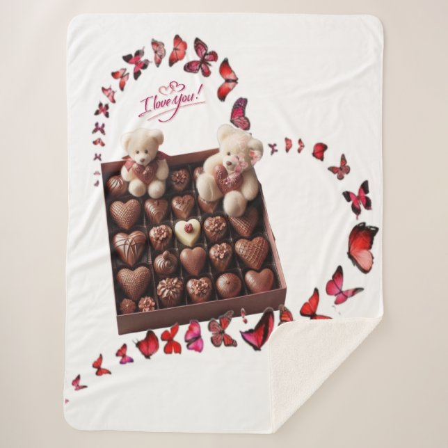 Liebes Herz  Sherpadecke (Vorderseite)