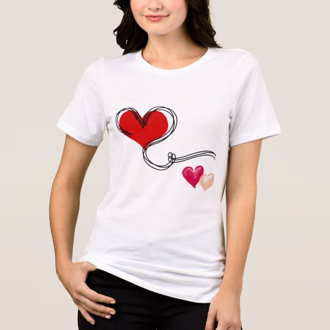 Liebes Herz Süß  Tri-Blend Shirt (Vorderseite)