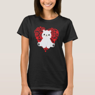 Liebes Herz Valentinstag Rosen Eisbär Jungen K T-Shirt
