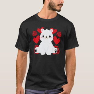 Liebes Herz Valentinstag Rosen Eisbär Jungen K T-Shirt