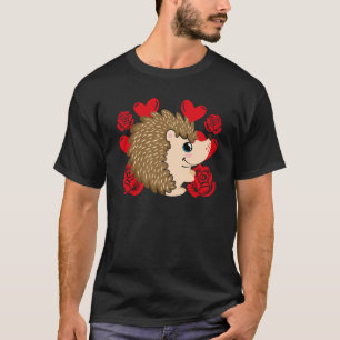 Liebes Herz Valentinstag Rosen Igel Jungen Kind T-Shirt