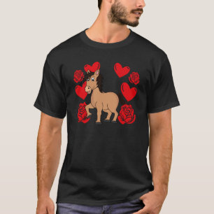 Liebes Herz Valentinstag Rosen Pferd Jungen Kinder T-Shirt