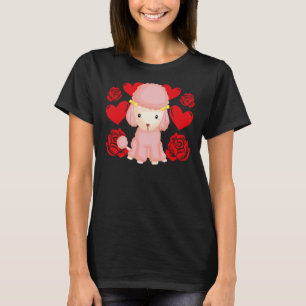 Liebes Herz Valentinstag Rosen Pudel Jungen Kinder T-Shirt