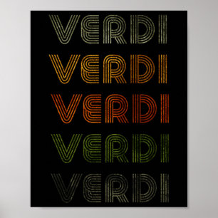 Liebes Herz Verdi T-Shirt Grunge Vintage Stil Schw Poster