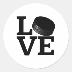 Liebes Hockey-Puck-Design für Fans  Runder Aufkleber