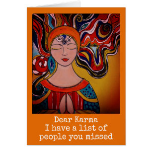 Liebes Karma, Spaßkarte Zen-Meditation boho