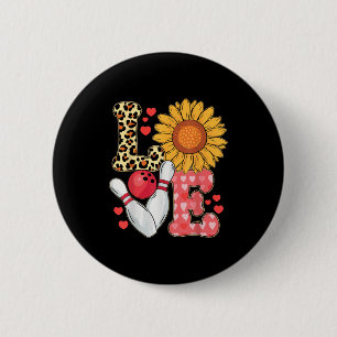 Liebes Leopard Sonnenblume Bowling Valentinstag Bo Button