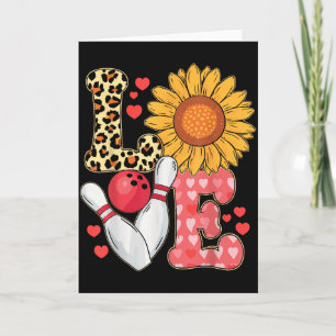 Liebes Leopard Sonnenblume Bowling Valentinstag Bo Karte