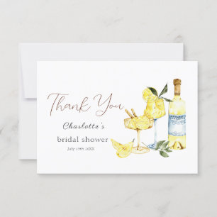 Liebes Limoncello Cocktail Brautparty Dankeskarte