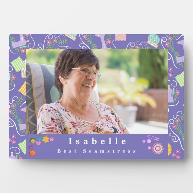 Liebes Nähmaschine Foto Lila Fotoplatte (Vorderseite)