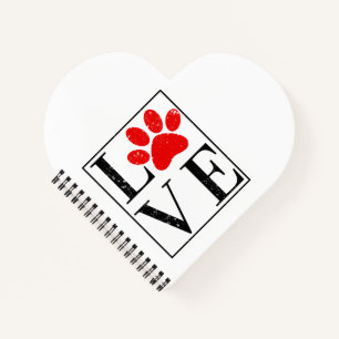 LIEBES PFOTENABDRUCK HUNDEBESITZER HAUSTIERLIEBHAB NOTIZBUCH