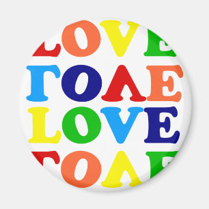 Liebes-Regenbogen-Alphabet-Suppe Valentinstag Magnet