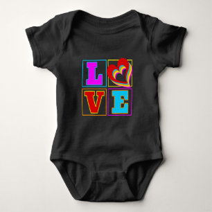 LIEBES REGENBOGEN FARBENFROHE HERZEN BABY STRAMPLER