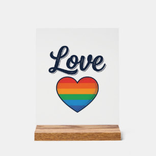 Liebes Regenbogen Herz Stolz Vektor-Shirt-Design_1 Acrylschild