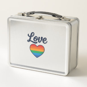Liebes Regenbogen Herz Stolz Vektor-Shirt Design_1 Metall Brotdose