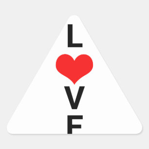 Liebes rotes Herz Cute Valentinstag Weiß Custom Dreieckiger Aufkleber