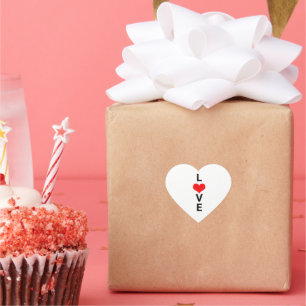 Liebes rotes Herz Cute Valentinstag Weiß Custom Herz-Aufkleber