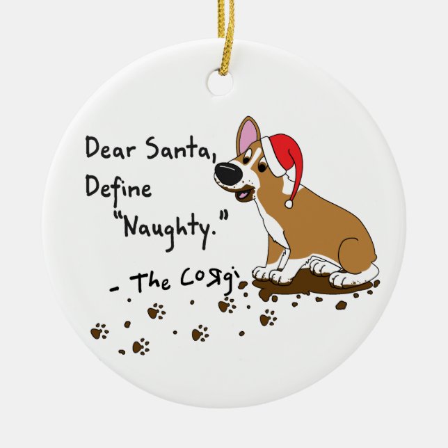 Liebes Sanktpembroke-Walisercorgi-Weihnachten Keramikornament (Vorne)