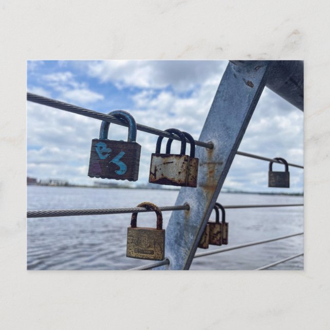 Liebes-Schloss-Geländer Postkarte (Vorderseite)