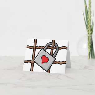 Liebes-Schloss zum Valentinstag Karte