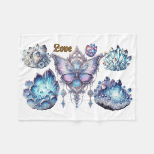 Liebes Schmetterling Floral Rahmen Basic Dunkles T Fleecedecke