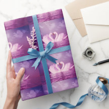 Liebes Schwäne bilden Herz lila rosa personalisier