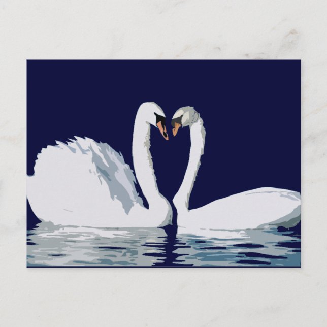 Liebes-Schwäne Postkarte (Vorderseite)