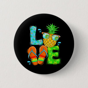 Liebes Sommer-Shirt mit Ananas und Flip Flop Button