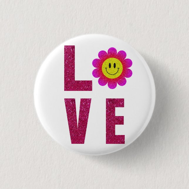 Liebes-Sonnenblume Button (Vorderseite)