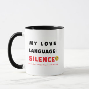 Liebes-Sprache-Tasse, Lustiger Kaffeetassen-Druck- Tasse
